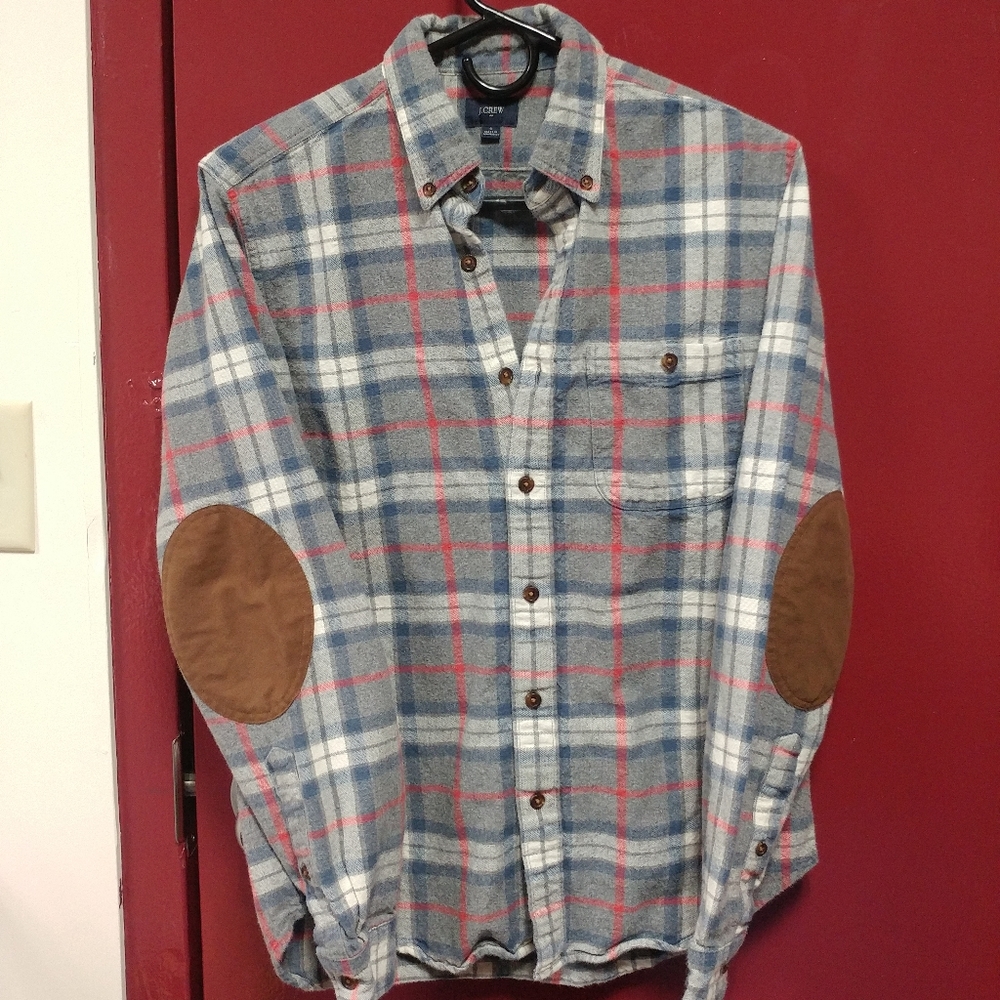 J. Crew Flannel Shirt with Suede Elbow Pads